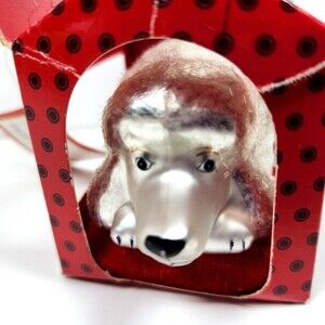Department 56 Dog in House Christmas Ornament  Poodle Hanging Glass Dated 2008